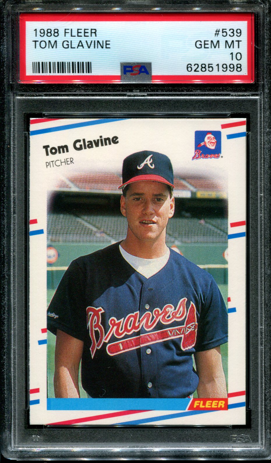 1988 Fleer #539 Tom Glavine RC Braves Hof PSA 10 - Bild 13 von 42