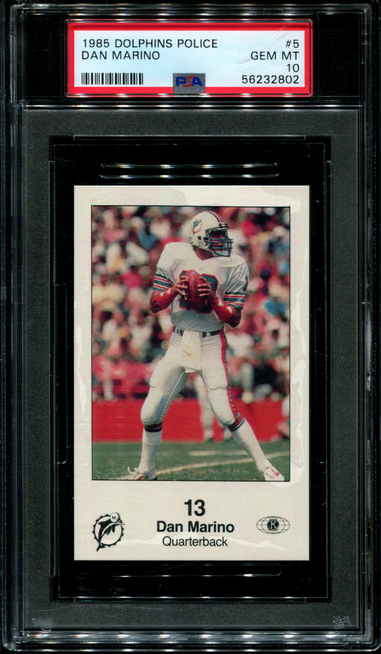 1985 DOLPHINS POLICE #5 DAN MARINO DOLPHINS HOF PSA 10 - Bild 7 von 8